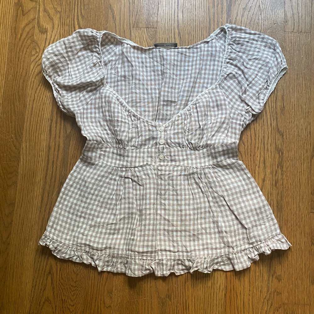 Brandy Melville gingham blouse